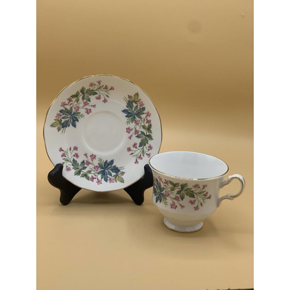 Vintage Queen Anne Bone China Cup And Saucer ENGLAND Pat # 8538